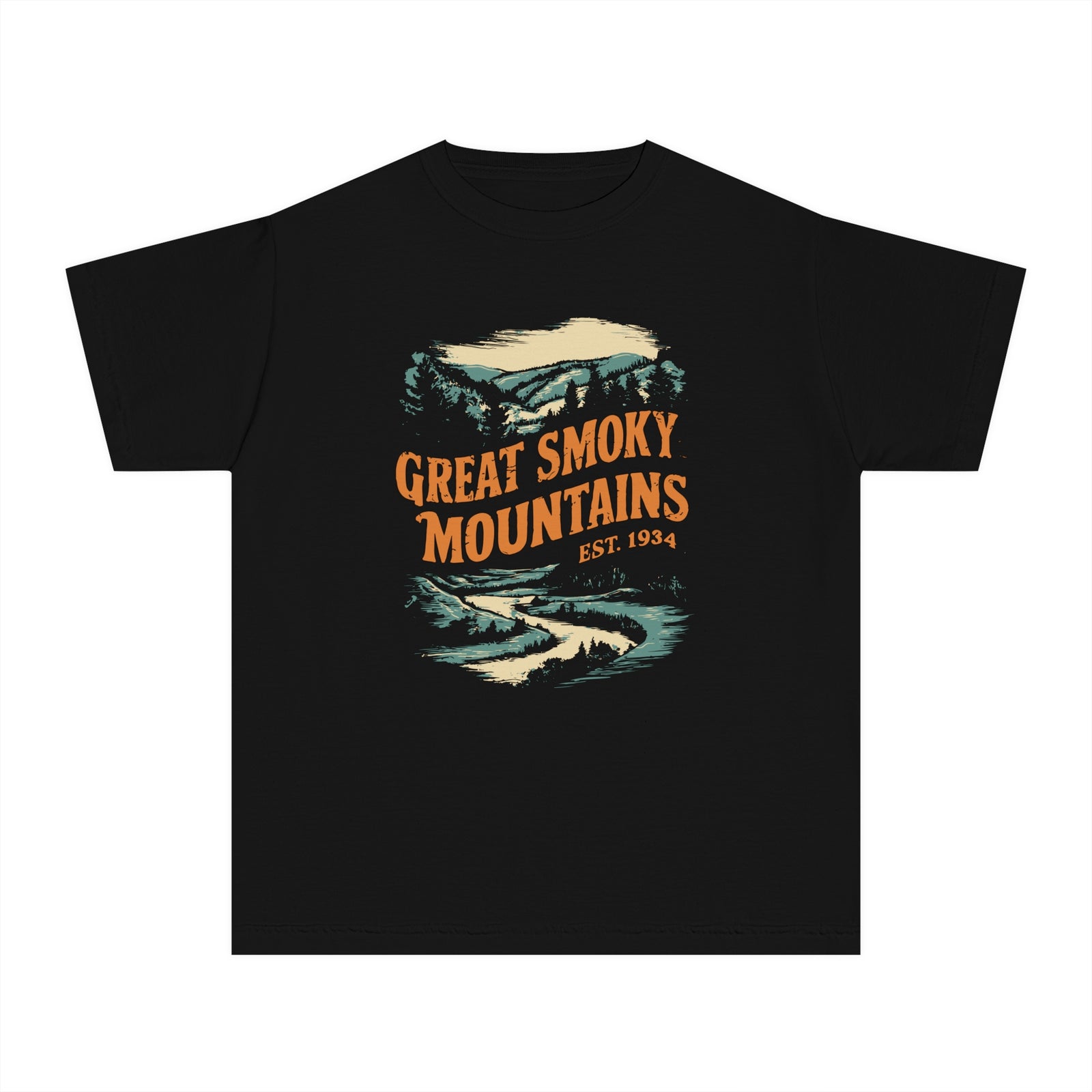 Great Smoky Mountains Tennessee North Carolina Comfort Colors Youth Kids T-Shirt