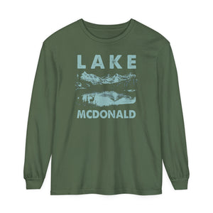 Lake McDonald Glacier National Park Montana Comfort Colors Unisex Long Sleeve T-Shirt