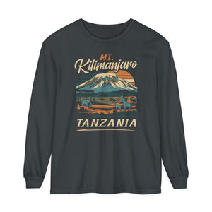 Mount Kilimanjaro Tanzania Comfort Colors Unisex Long Sleeve T-Shirt