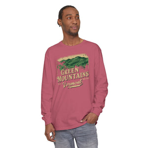 Green Mountains Vermont Comfort Colors Unisex Long Sleeve T-Shirt