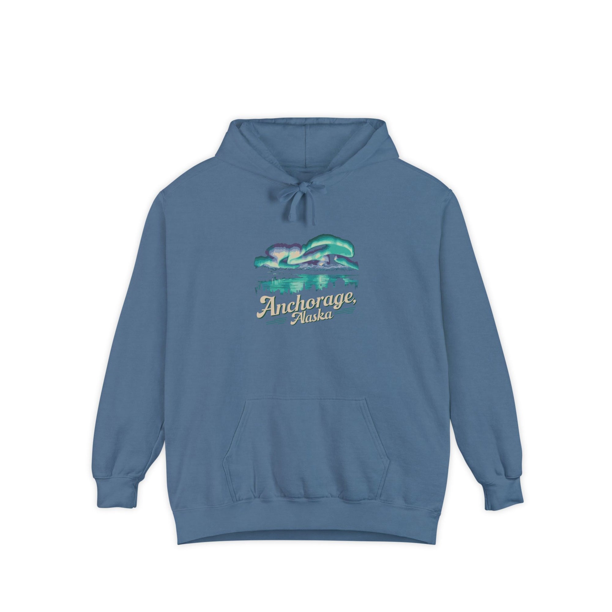 Anchorage Northern Lights Alaska Comfort Colors Unisex Hoodie