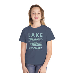 Lake McDonald Glacier National Park Montana Comfort Colors Youth Kids T-Shirt