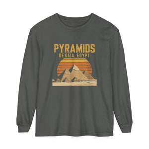 Pyramids of Giza Egypt Comfort Colors Unisex Long Sleeve T-Shirt