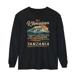Mount Kilimanjaro Tanzania Comfort Colors Unisex Long Sleeve T-Shirt