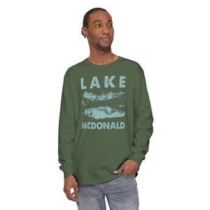 Lake McDonald Glacier National Park Montana Comfort Colors Unisex Long Sleeve T-Shirt