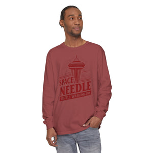 Space Needle Seattle Washington Comfort Colors Unisex Long Sleeve T-Shirt