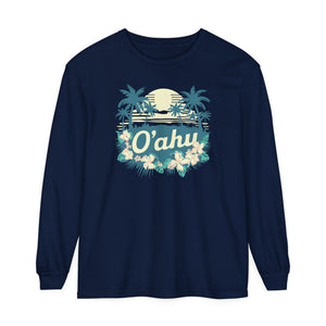 Oahu Hawaii Comfort Colors Unisex Long Sleeve T-Shirt