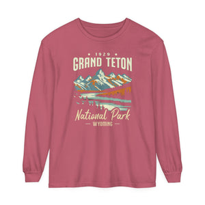 Grand Teton National Park Wyoming Comfort Colors Unisex Long Sleeve T-Shirt