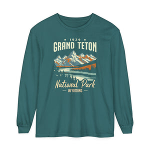 Grand Teton National Park Wyoming Comfort Colors Unisex Long Sleeve T-Shirt