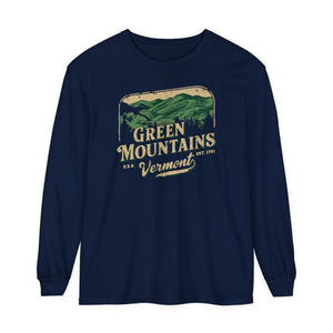 Green Mountains Vermont Comfort Colors Unisex Long Sleeve T-Shirt