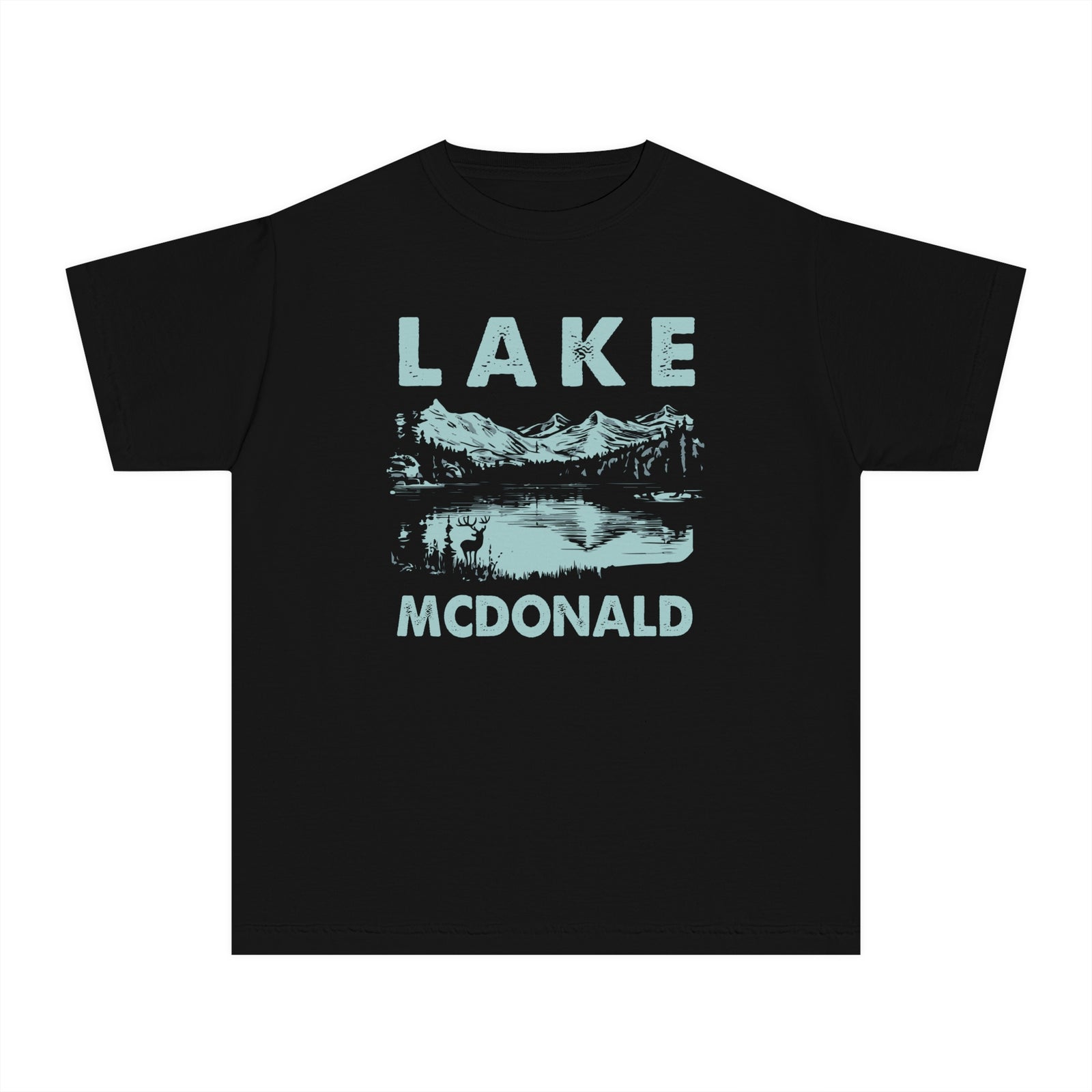 Lake McDonald Glacier National Park Montana Comfort Colors Youth Kids T-Shirt