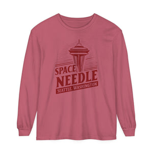 Space Needle Seattle Washington Comfort Colors Unisex Long Sleeve T-Shirt