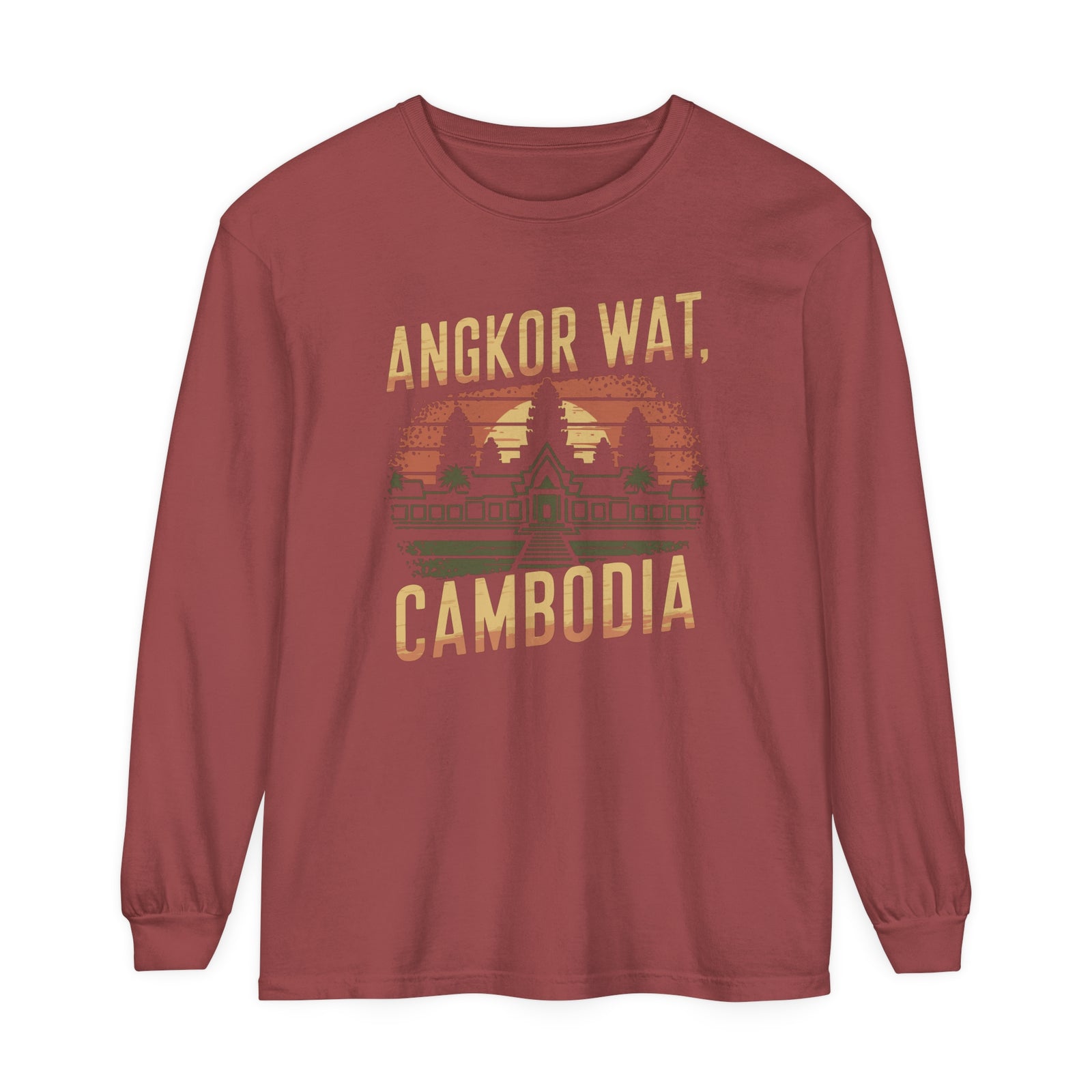 Angkor Wat Cambodia Comfort Colors Unisex Long Sleeve T-Shirt
