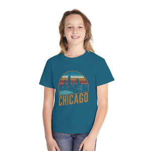 Chicago Skyline Illinois Comfort Colors Youth Kids T-Shirt