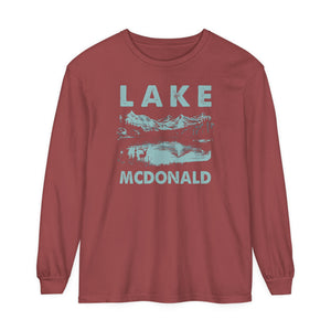 Lake McDonald Glacier National Park Montana Comfort Colors Unisex Long Sleeve T-Shirt
