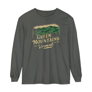 Green Mountains Vermont Comfort Colors Unisex Long Sleeve T-Shirt