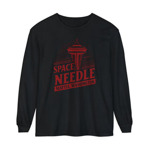 Space Needle Seattle Washington Comfort Colors Unisex Long Sleeve T-Shirt