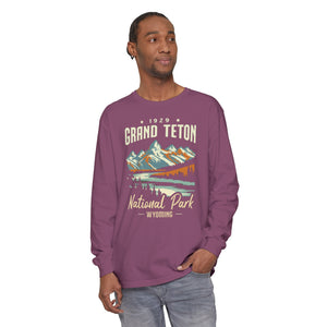 Grand Teton National Park Wyoming Comfort Colors Unisex Long Sleeve T-Shirt