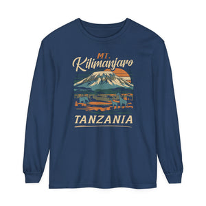 Mount Kilimanjaro Tanzania Comfort Colors Unisex Long Sleeve T-Shirt