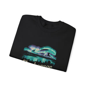 Anchorage Northern Lights Alaska Gildan Unisex Crewneck Sweatshirt