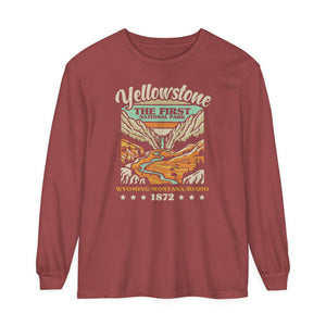 Yellowstone National Park Wyoming Montana Idaho Comfort Colors Unisex Long Sleeve T-Shirt