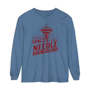 Space Needle Seattle Washington Comfort Colors Unisex Long Sleeve T-Shirt