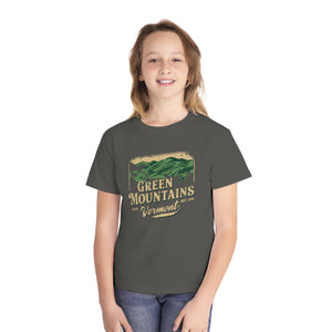 Green Mountains Vermont Comfort Colors Youth Kids T-Shirt