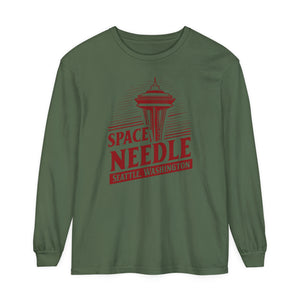 Space Needle Seattle Washington Comfort Colors Unisex Long Sleeve T-Shirt