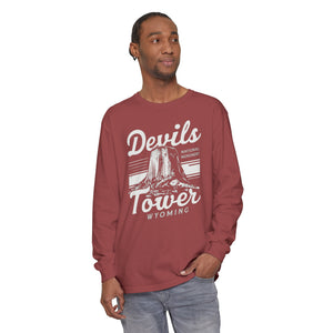 Devils Tower Wyoming Comfort Colors Unisex Long Sleeve T-Shirt