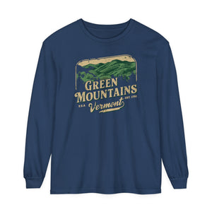 Green Mountains Vermont Comfort Colors Unisex Long Sleeve T-Shirt