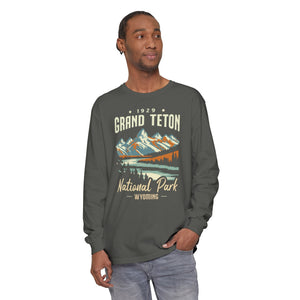 Grand Teton National Park Wyoming Comfort Colors Unisex Long Sleeve T-Shirt