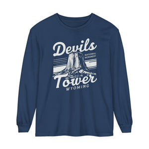Devils Tower Wyoming Comfort Colors Unisex Long Sleeve T-Shirt