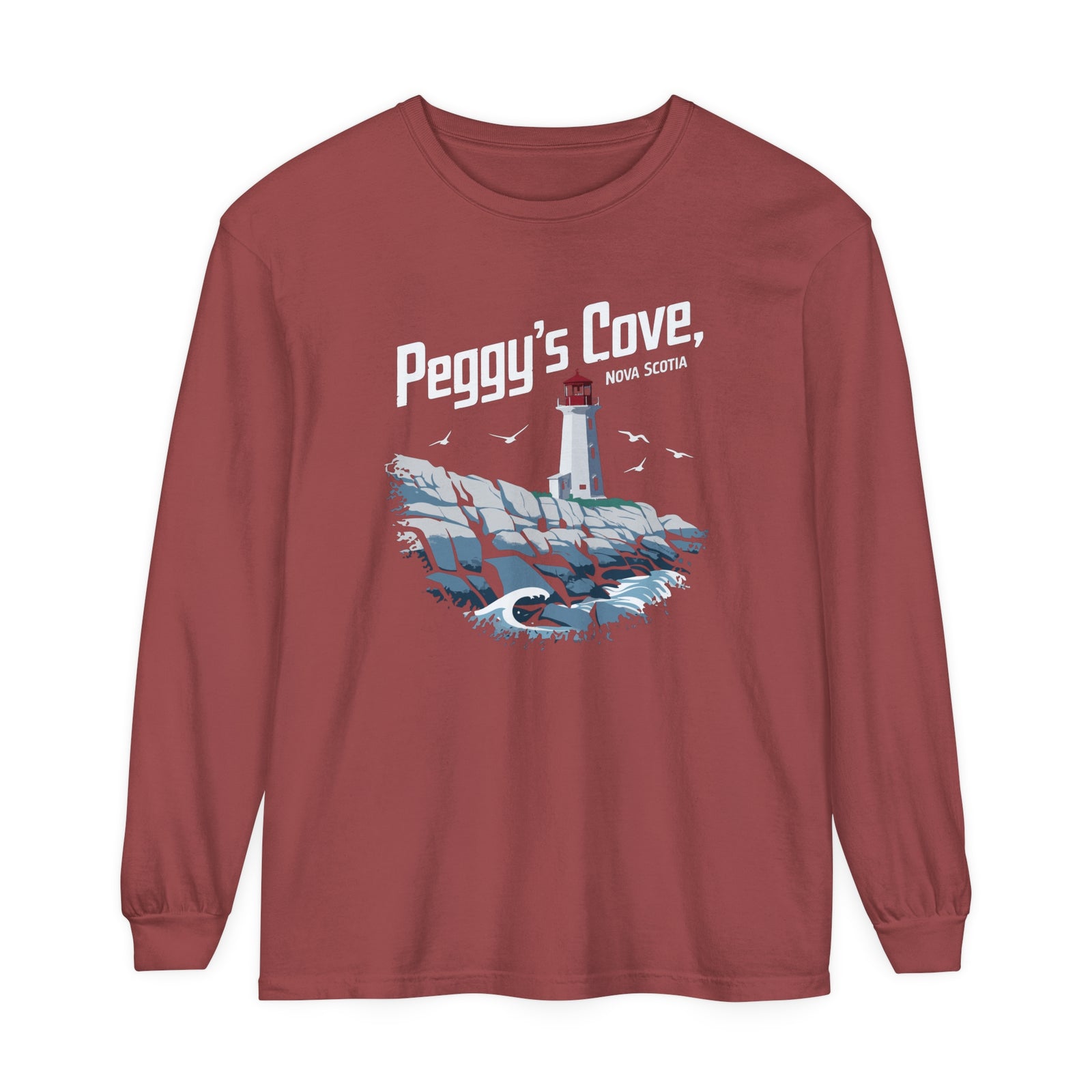 Peggy’s Cove Nova Scotia Comfort Colors Unisex Long Sleeve T-Shirt