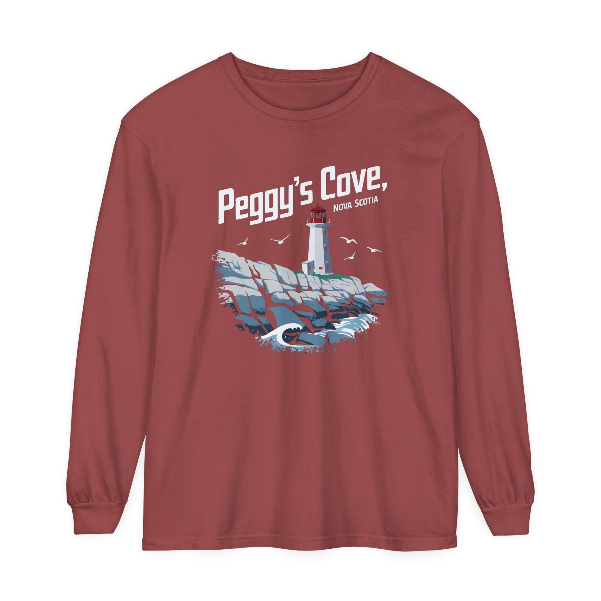 Peggy’s Cove Nova Scotia Comfort Colors Unisex Long Sleeve T-Shirt
