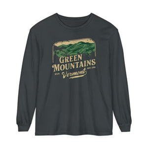 Green Mountains Vermont Comfort Colors Unisex Long Sleeve T-Shirt