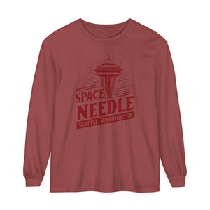 Space Needle Seattle Washington Comfort Colors Unisex Long Sleeve T-Shirt