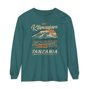 Mount Kilimanjaro Tanzania Comfort Colors Unisex Long Sleeve T-Shirt