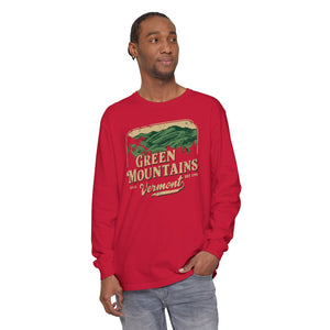 Green Mountains Vermont Comfort Colors Unisex Long Sleeve T-Shirt