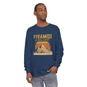 Pyramids of Giza Egypt Comfort Colors Unisex Long Sleeve T-Shirt