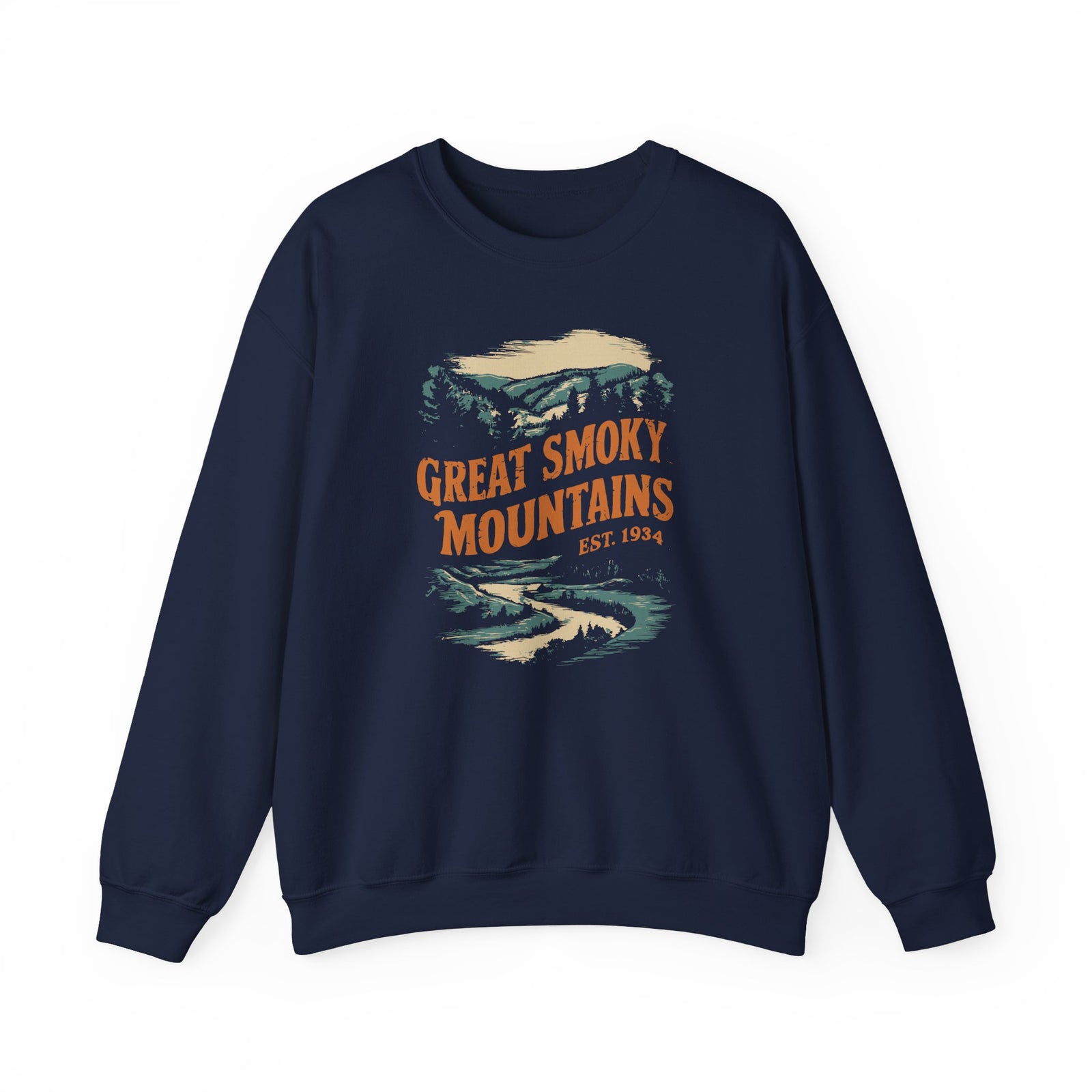 Great Smoky Mountains Tennessee North Carolina Gildan Unisex Crewneck Sweatshirt