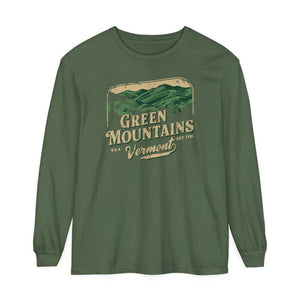Green Mountains Vermont Comfort Colors Unisex Long Sleeve T-Shirt