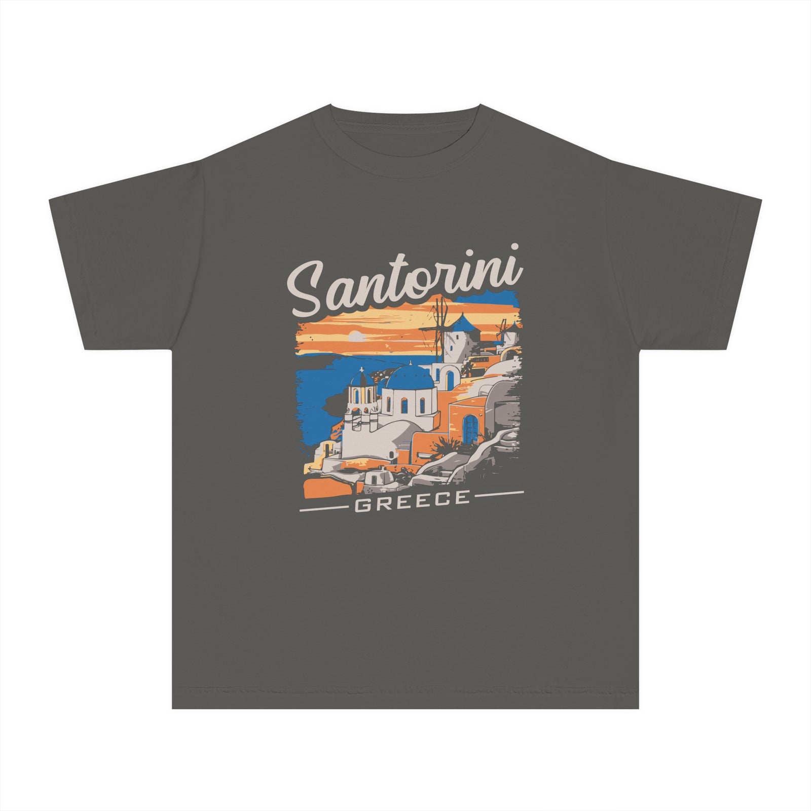 Santorini Greece Comfort Colors Youth Kids T-Shirt