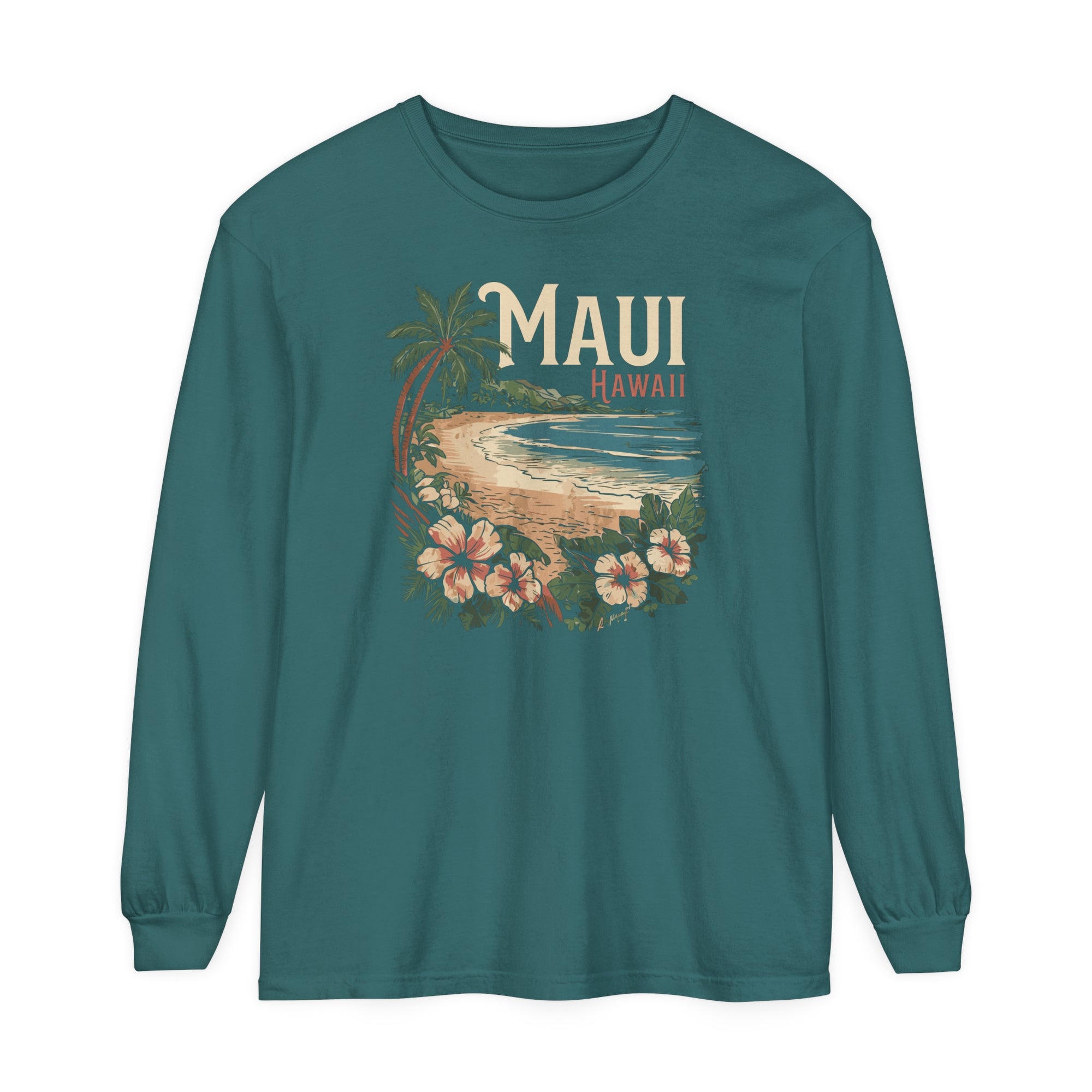 Maui Hawaii Comfort Colors Unisex Long Sleeve T-Shirt