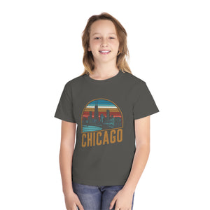 Chicago Skyline Illinois Comfort Colors Youth Kids T-Shirt