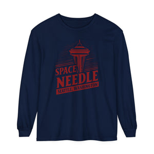 Space Needle Seattle Washington Comfort Colors Unisex Long Sleeve T-Shirt