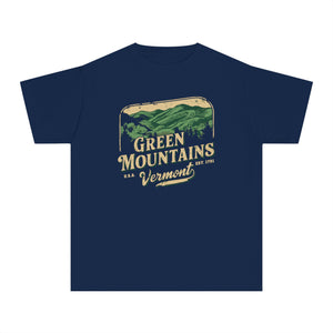 Green Mountains Vermont Comfort Colors Youth Kids T-Shirt