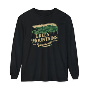 Green Mountains Vermont Comfort Colors Unisex Long Sleeve T-Shirt