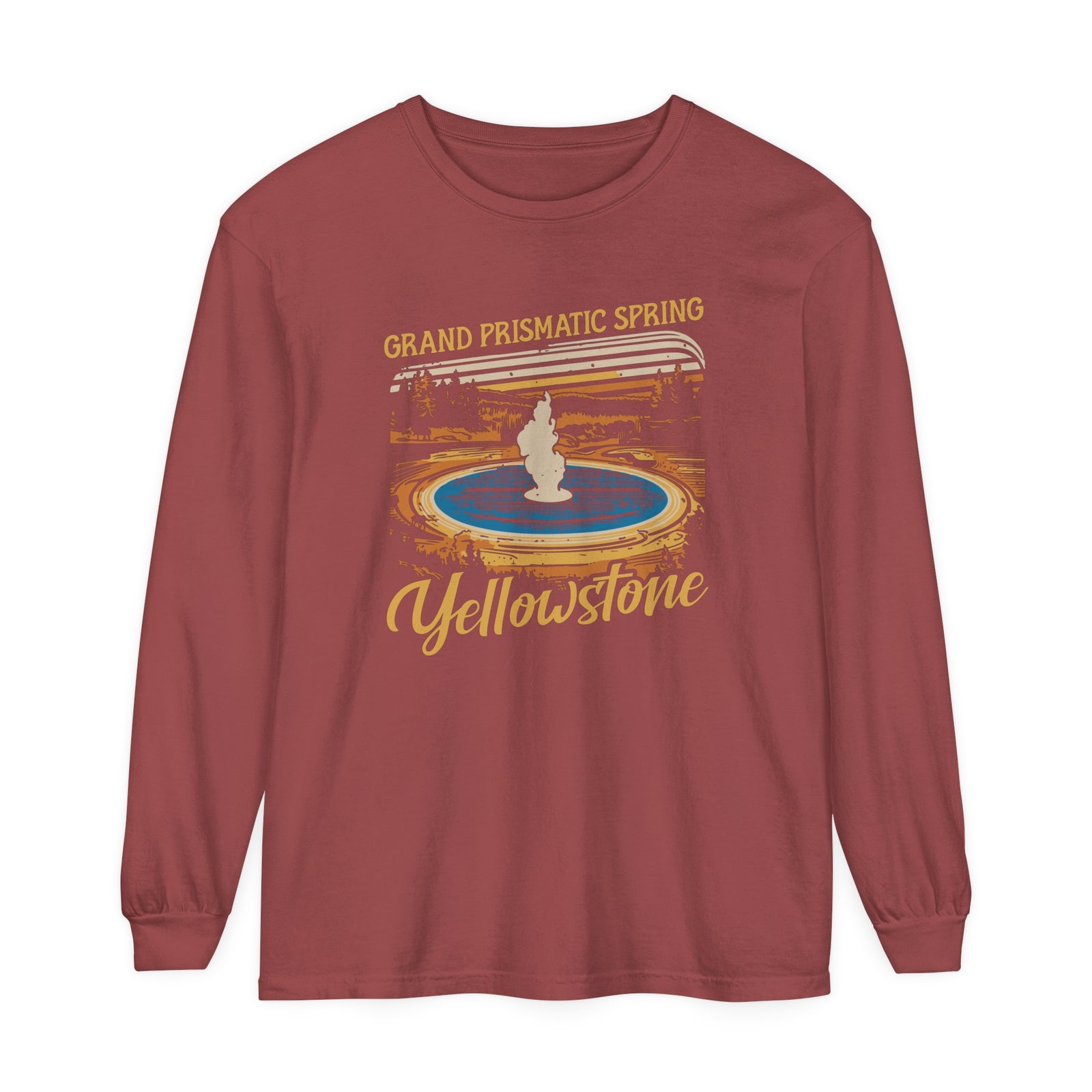 Grand Prismatic Spring Yellowstone Comfort Colors Unisex Long Sleeve T-Shirt