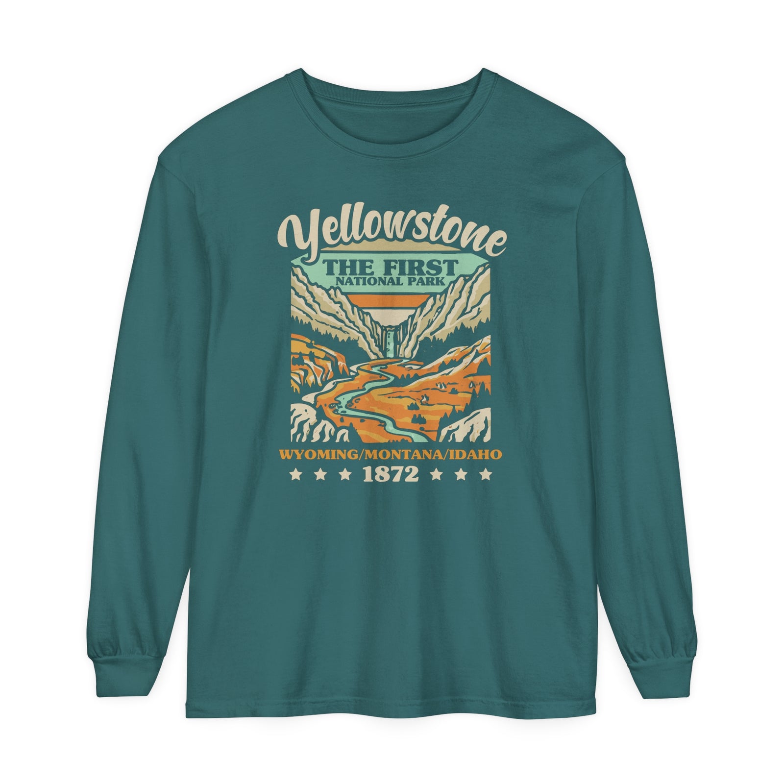 Yellowstone National Park Wyoming Montana Idaho Comfort Colors Unisex Long Sleeve T-Shirt