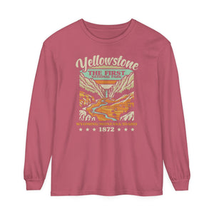 Yellowstone National Park Wyoming Montana Idaho Comfort Colors Unisex Long Sleeve T-Shirt